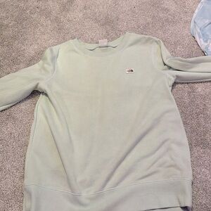 Large north face mint green crewneck! Lighty worn!